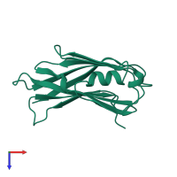 Monomeric assembly 1 of PDB entry 1amx coloured by chemically distinct molecules, top view.