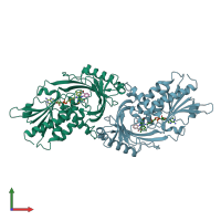 PDB entry 1an9 coloured by chain, front view.