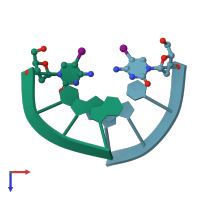 PDB entry 1ana coloured by chain, top view.