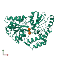 PDB entry 1anf coloured by chain, front view.