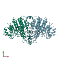 PDB entry 1anj coloured by chain, front view.