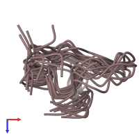 PDB entry 1anp coloured by chain, ensemble of 11 models, top view.