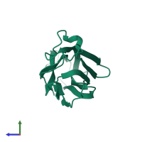 PDB entry 1anu coloured by chain, side view.
