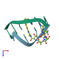 PDB entry 1ao1 coloured by chain, top view.