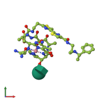 PDB entry 1ao4 coloured by chain, front view.