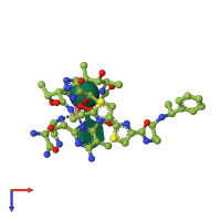 PDB entry 1ao4 coloured by chain, top view.