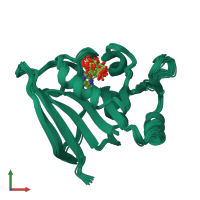 PDB entry 1ao8 coloured by chain, ensemble of 21 models, front view.