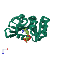 PDB entry 1ao8 coloured by chain, ensemble of 21 models, top view.