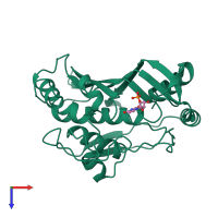 PDB entry 1aob coloured by chain, top view.