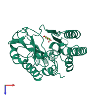 PDB entry 1aod coloured by chain, top view.