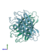 PDB entry 1aoh coloured by chain, side view.