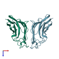 PDB entry 1aoh coloured by chain, top view.