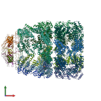 PDB entry 1aon coloured by chain, front view.