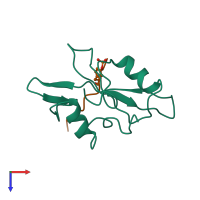 PDB entry 1aot coloured by chain, top view.