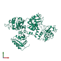 PDB entry 1aov coloured by chain, front view.