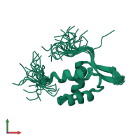 PDB entry 1aoy coloured by chain, ensemble of 23 models, front view.