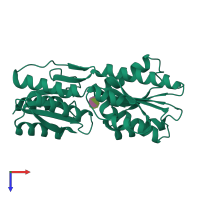 PDB entry 1apb coloured by chain, top view.