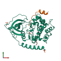 PDB entry 1apm coloured by chain, front view.