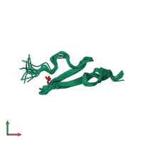PDB entry 1apo coloured by chain, ensemble of 13 models, front view.