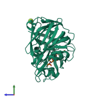 PDB entry 1apu coloured by chain, side view.