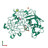 PDB entry 1apv coloured by chain, front view.