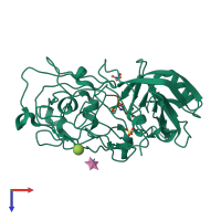 PDB entry 1apv coloured by chain, top view.
