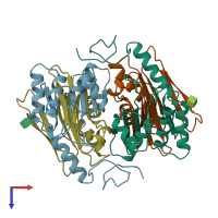 PDB entry 1apy coloured by chain, top view.