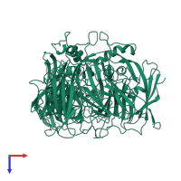 Copper-containing nitrite reductase in PDB entry 1aq8, assembly 1, top view.