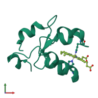 PDB entry 1aqa coloured by chain, front view.