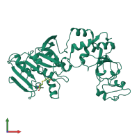 Monomeric assembly 1 of PDB entry 1aqi coloured by chemically distinct molecules, front view.