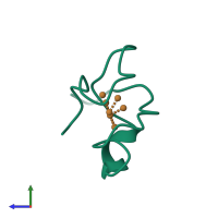 PDB entry 1aqr coloured by chain, side view.