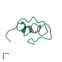 PDB entry 1aqr coloured by chain, top view.