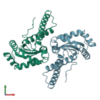 PDB entry 1ar4 coloured by chain, front view.