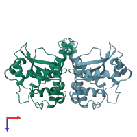 PDB entry 1ar4 coloured by chain, top view.