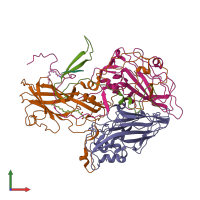 PDB entry 1ar6 coloured by chain, front view.