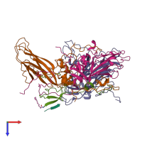 PDB entry 1ar7 coloured by chain, top view.