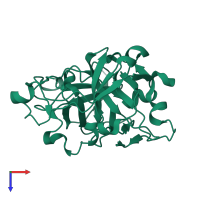 PDB entry 1arb coloured by chain, top view.