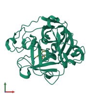 PDB entry 1arc coloured by chain, front view.