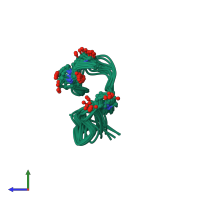 PDB entry 1as5 coloured by chain, ensemble of 14 models, side view.