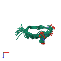 PDB entry 1as5 coloured by chain, ensemble of 14 models, top view.