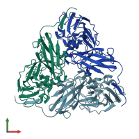 PDB entry 1as7 coloured by chain, front view.
