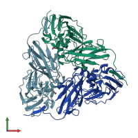 PDB entry 1as8 coloured by chain, front view.