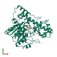 PDB entry 1asd coloured by chain, front view.