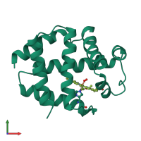 PDB entry 1ash coloured by chain, front view.