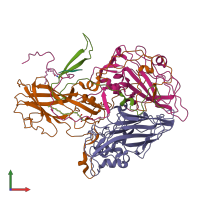 PDB entry 1asj coloured by chain, front view.