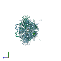 PDB entry 1aso coloured by chain, side view.