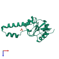 PDB entry 1asx coloured by chain, top view.