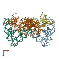 PDB entry 1asy coloured by chain, top view.