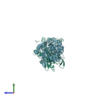 PDB entry 1ath coloured by chain, side view.