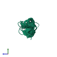 PDB entry 1aty coloured by chain, ensemble of 9 models, side view.